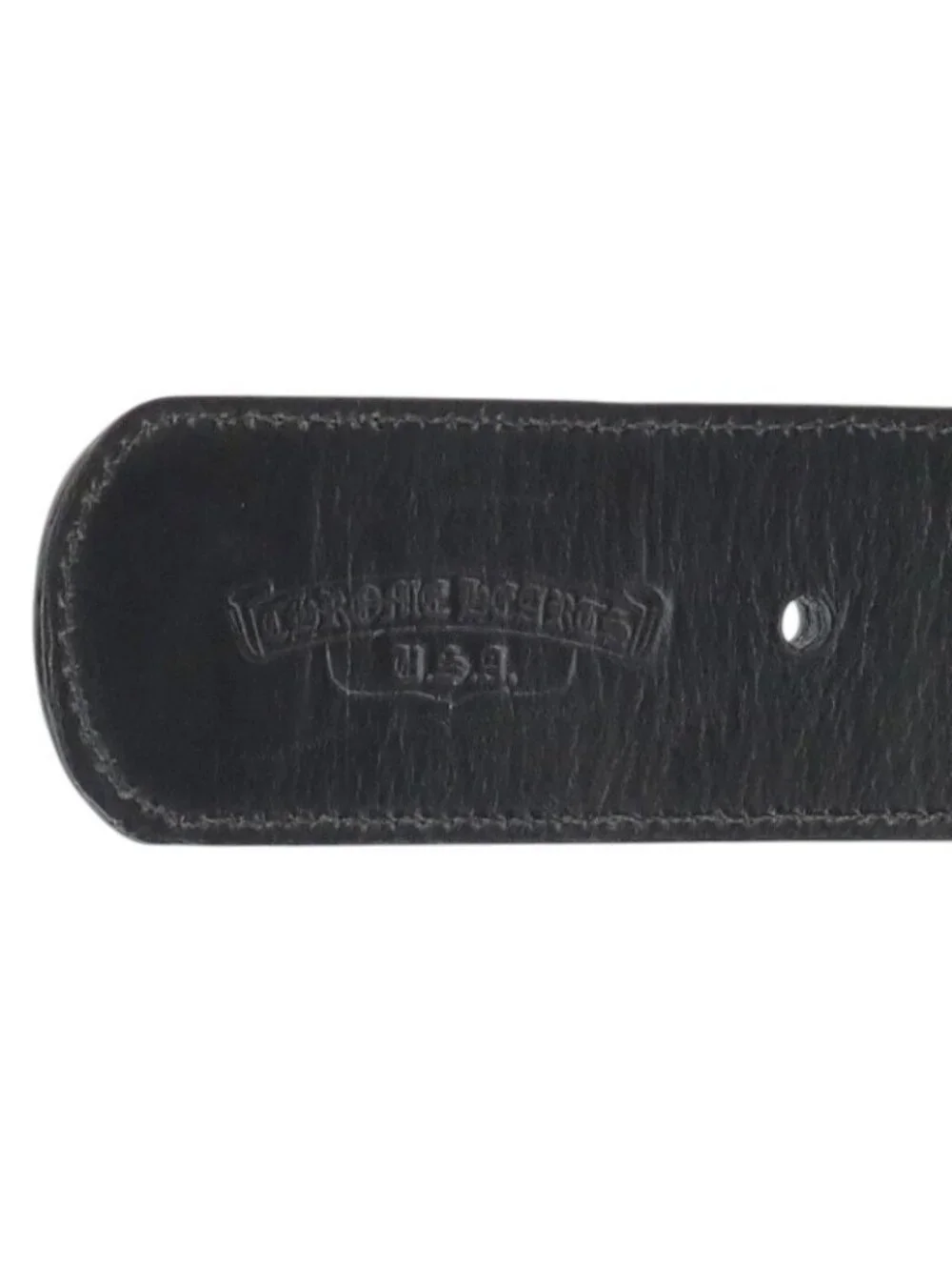 Chrome Hearts Strap Dbl Grommet Double Leather Black